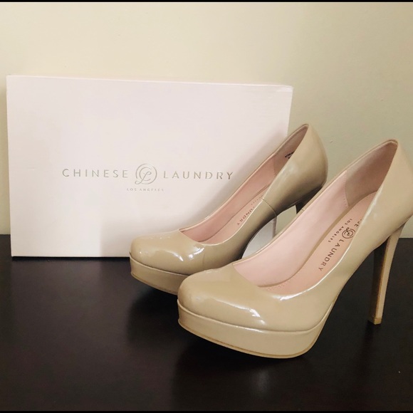 chinese laundry black platform pumps